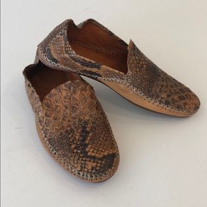 Men’s genuine python and leather loafers size 9
